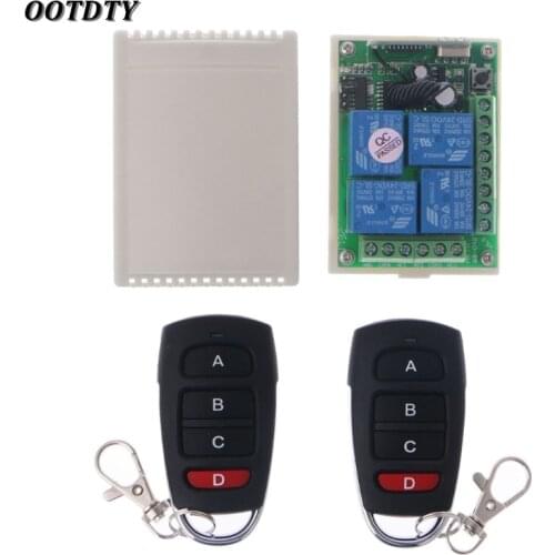 OOTDTY 24V 4CH Relay Wireless RF Remote Control Switch Receiver Module + 2 Transmitter