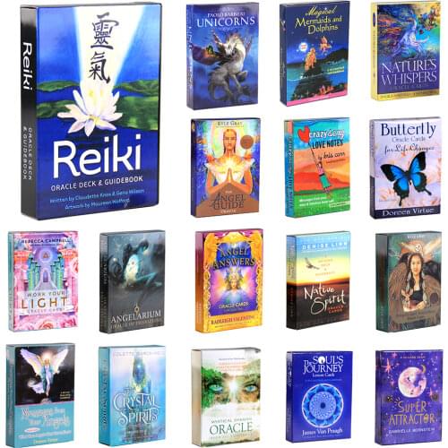 Reiki Oracle Cards Deck Guidebook Cards Kali Tarot Divination Card Game Beginner Occult Psychic Barbieri Unicorns Board