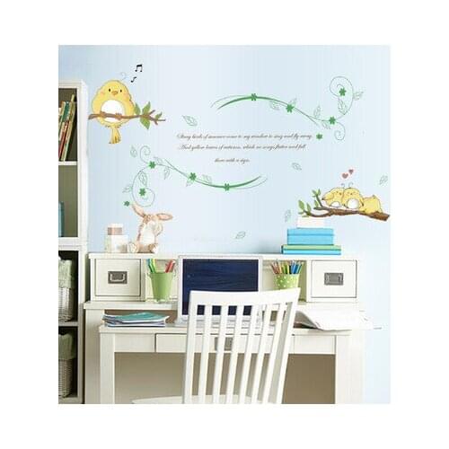 The bird sings cartoon diy kindergarten children room since the stick wall stickers