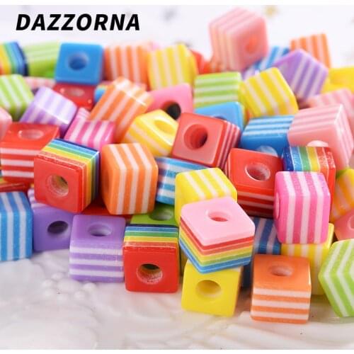 Mixed Color Resin Beads Colorful Square Loose Beads for Handmade Diy Jewelry Making Bracelet Necklace Accessories