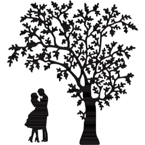 Romantic Lovers Under The Tree Cutting Dies Scrapbooking For Craft Card Photo Album Making DIY Embossing Stencil Die Cut 2021