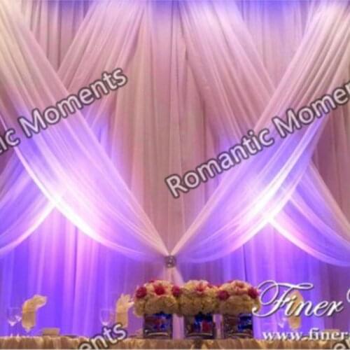 3M*6M Luxury White Clear Wedding Backdrop Wedding Stage Curtain Wedding Supply