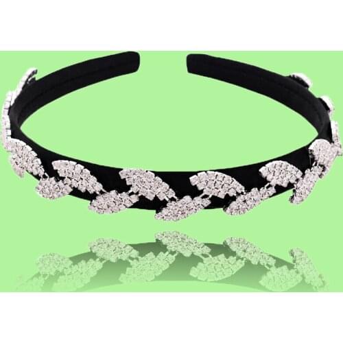 ZMS198-FG Luxury Baroque Hair Band Vintage Silver Tiara Sparkly Rhinestone Hairband for Women Wedding Hair Accessories For hair