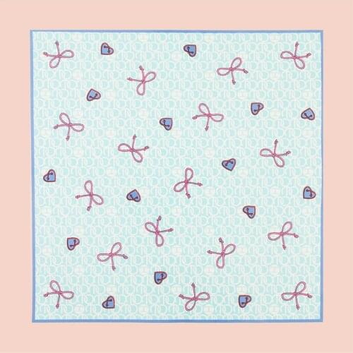 Silk Square Scarf Alphabet bow Girl Ladys Scarf New Summer Bandana Print Shawl and Wraps Women Luxury Hair Neck Headkerchief