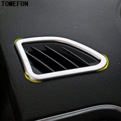 Car Styling 2PCS For Ford Edge 2015 ABS Matte Interior Front Up Air Conditional Vent Frame Cover Trim AC Outlet Sticker