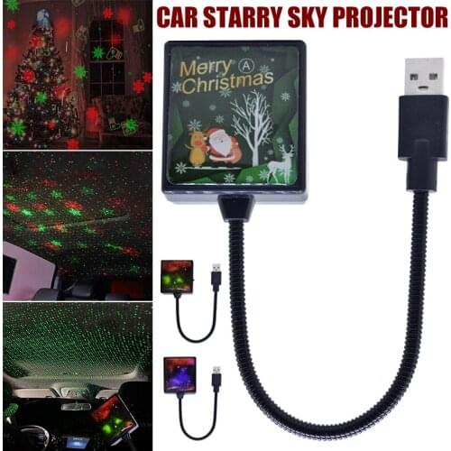 USB Star Night Light Show USB Christmas Theme Projector Light with Sound Control Portable Romantic for Bedroom and Car C