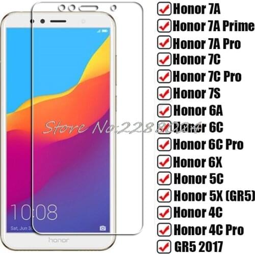HD Tempered Glass For Huawei Honor 7A Prime 7C Pro 7S 5C 6A 6C 6X 5X (GR5) 4C GR5 2017 Honor7A 7CPro 7APro Screen Protector Film