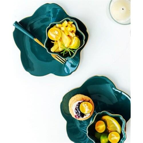 Green Phnom Penh Mugs Couple Lovers Gift Morning Mug Milk Coffee Tea Breakfast Porcelain Cup with Dish