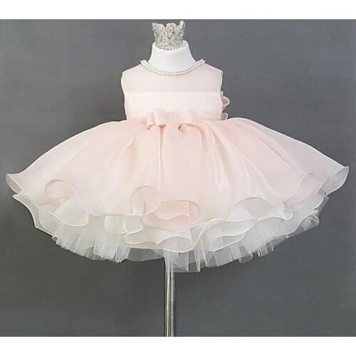 Pearl Lace Dresses For Girls Christening Gown First Communion Outfits Bow Clothes for Baptism 1 year Baby Girl Birthday Dresses