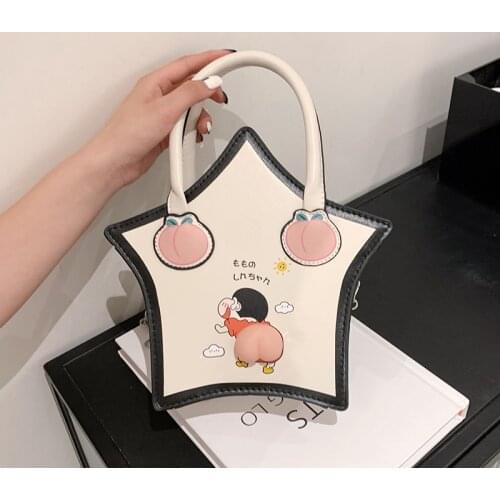 Funny Handbags for Women 2021 New Trend Cartoon Cute Leather Shoulder Bag Luxury Designer Wallet Fashion Chain Small Bag Ladies