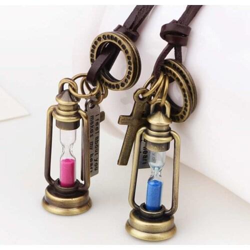 Maxi necklace collier women jewelry collares Vintage necklaces pendants New Love choker Women Genuine Leather Necklace Hourglass