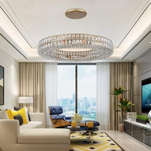 Gold American Style Retro Chandeliers LED Crystal Lighting For Living Room Bedroom Hall Hotel Restaurant Dining Room Fashion