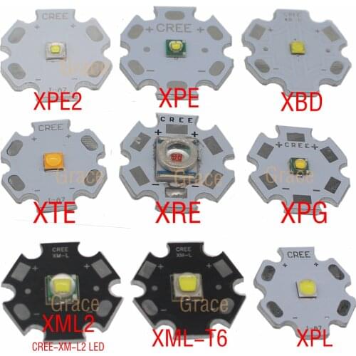 1pcs CREE XPG2 XML2 XM-L T6 XBD XM-L2 / XP-E R3 / XR-E Q5 / XP-G2 R5 / XT-E R5 LED Flashlight light Bulb Chip With 20mm Base
