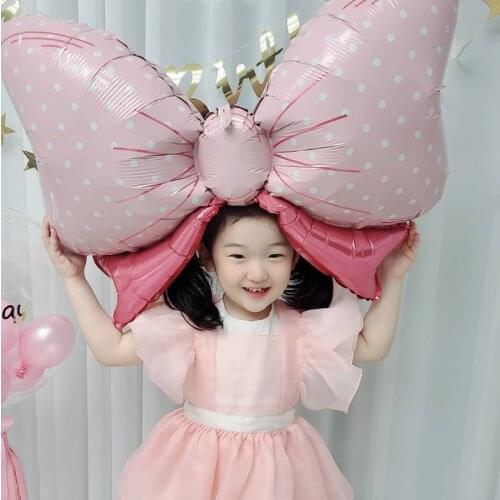 1pcs Boy Girl Bow Aluminum Foil Balloons Happy Birthday Party Decoration Baby Shower Home Party Gifts Balloon Party Supplies