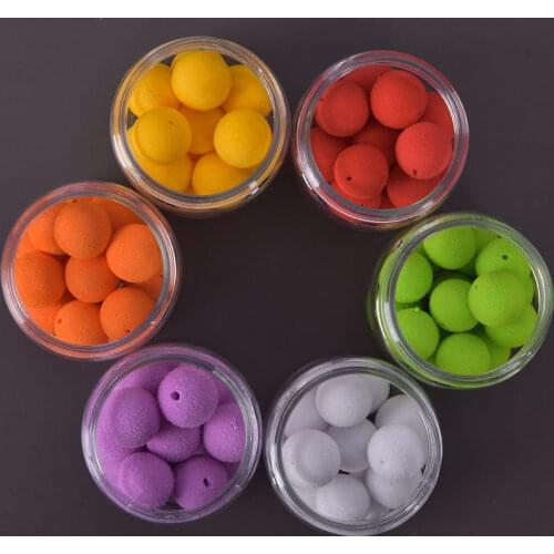 15PCS Carp Fishing Boilies Bait Twin Color Foam Pop Up Boilies Method Feeder for Feeder Fishing Hookbait Carp Hair Zig Rig
