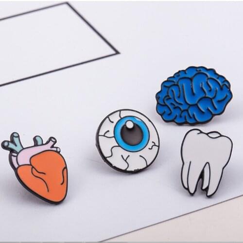 2017 Creative Collar Corsage Cartoon Tooth Eye Organs Brooch Pin Jewelry