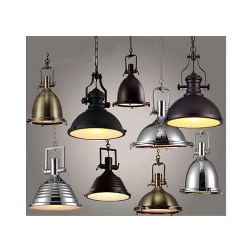 American Loft Style Iron LED Pendant Light Fixtures For Dining Room RH Hanging Lamp Decor Droplight Vintage Industrial Lighting