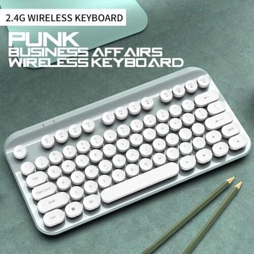 2.4G Mini Wireless Keyboard 88keys Round Keycap Gaming Keyboard Plug and Play for Tablet Notebook Windowsxp、win7、win8