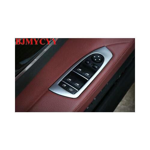 BJMYCYY 4PCS/SET Stainless steel decoration frame for car window elevator panel for BMW 7 Series 730 740 750li 2009-2015