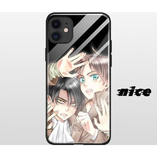 Attack on Titan Anime Glass Soft Silicone Phone Case FOR IPhone SE 6s 7 8 Plus X XR XS 11 12 Mini Pro Max Sumsung Cover Shell