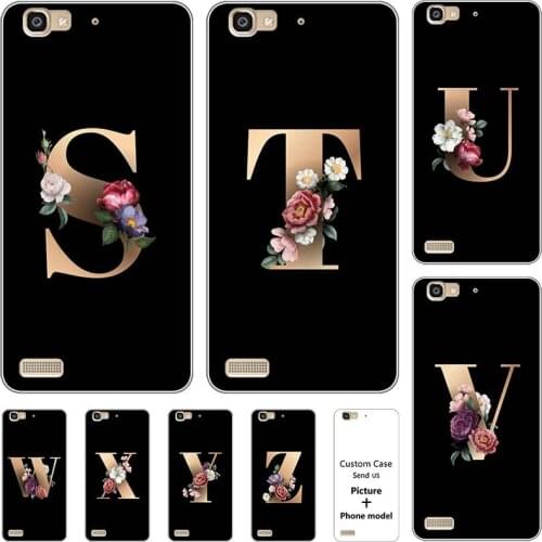 Flower 26 English Letters Initial Case For Huawei GR3/Honor 5S/Enjoy 5S YK01 5.0" G8 mini TAG-L01 TAG-L21 TAG-L22 Soft Cover