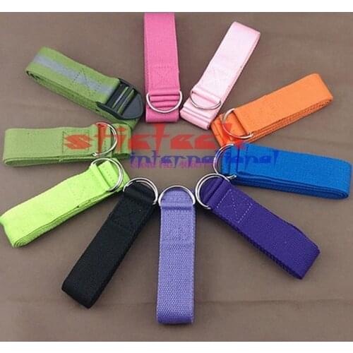 By dhl or ems 100pcs Fitness Exercise Gym Yoga Stretch Strap D-Ring Belt Figure Waist Leg Wholesale