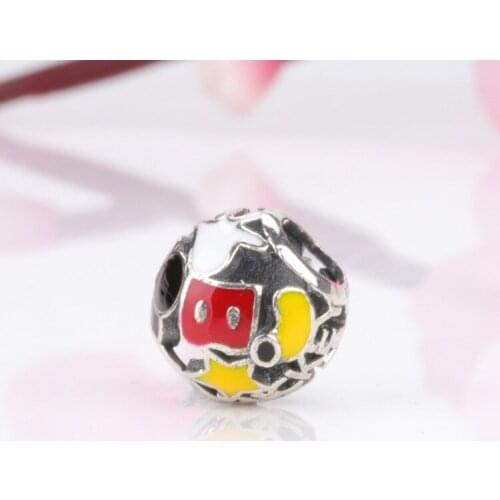 DoDoFly Hot Sale 925 Sterling Silver Hollow Mickey Charm Fit Original Bracelet Women Jewelry Making Gift