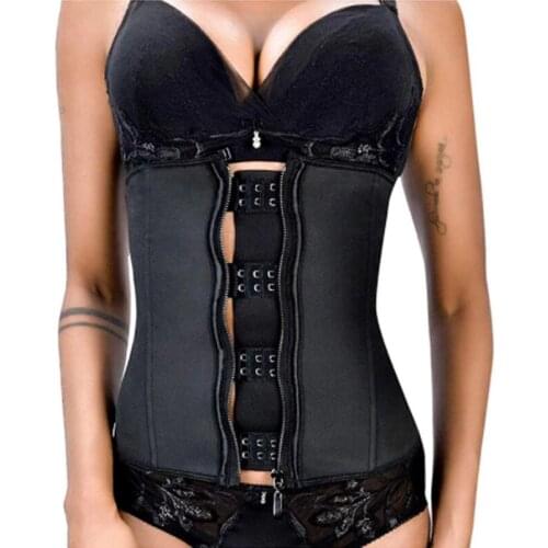 Corset Slimming Belly Shaping Flat Tummy Women Latex Rubber Waist Trainer Body Shaper Hook Zipper Bustier fajas Colombia Sheath