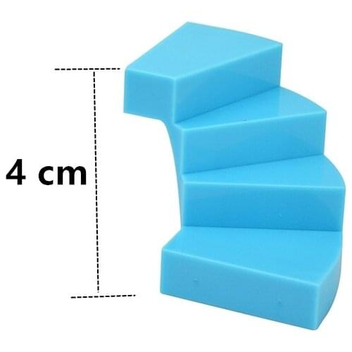 MOC Parts Left Spiral Staircase 6x6x4 Stairs Assembles Particles Compatible With 28466 Housing Construction Accessories Block