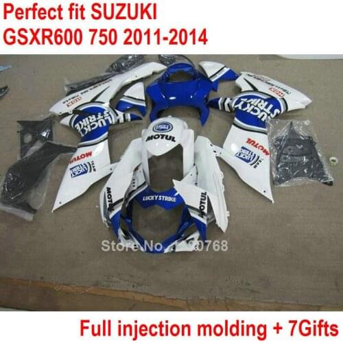 Injection molded plastic fairings for Suzuki GSXR600/750 11 12 13 14 white blue black fairing kit GSXR600/750 2011-2014 IY34