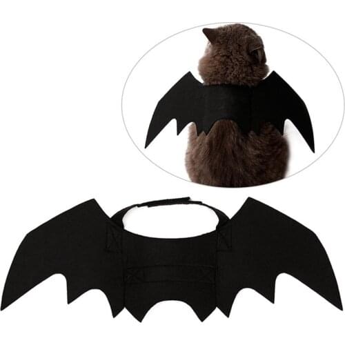 Halloween Cute Pet Clothes Black Bat Wings Harness Costume for Halloween Cosplay Cat Dog Halloween Party for Pet Supplies