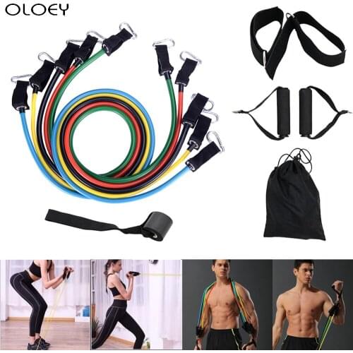 11Pcs Resistance Bands Set Expander Yoga Exercise Fitness Rubber Tubes Band Stretch Training Home Gyms Workout Elastic Pull Rope