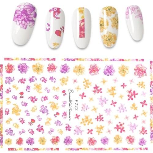 The New Nail Sticker Flower 3D Manicure Foil Stickers for Nails Abstract Designs Nail Art Decorations