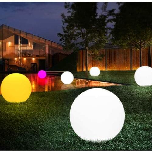 New Colorful Outdoor Garden Glowing Ball Lights with Remote Patio Landscape Pathway LED Illuminated Ball Table Lawn Lamps 25Cm