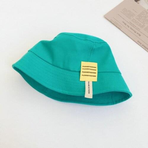 LDSLYJR 2021 cotton solid letter Bucket Hat Fisherman Hat outdoor travel hat Sun Cap Hats for child boy and girl 83