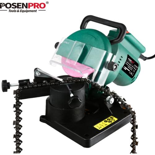 POSENPRO 220W Chain Saw Sharpener 100mm 4" Inches Power Electric Chainsaw Sharpener Grinder Machine Garden Tools Portable