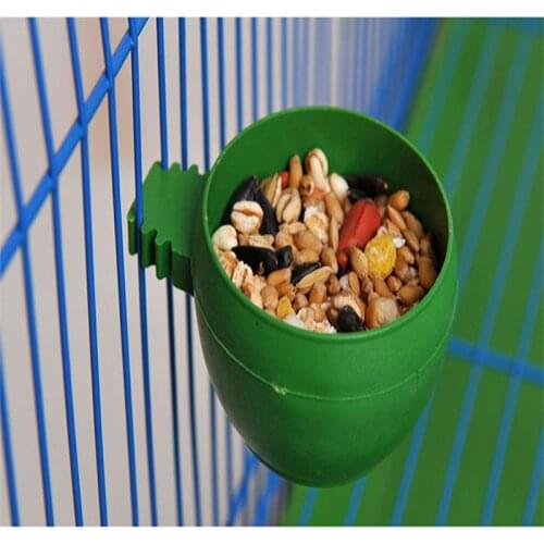 Bird Parrot Pet Cage Aviary Water Food Bowl Feeder Plastic Round Bird Parrot Aviary Pet Cage Water Food Feeder Feeding Bowl