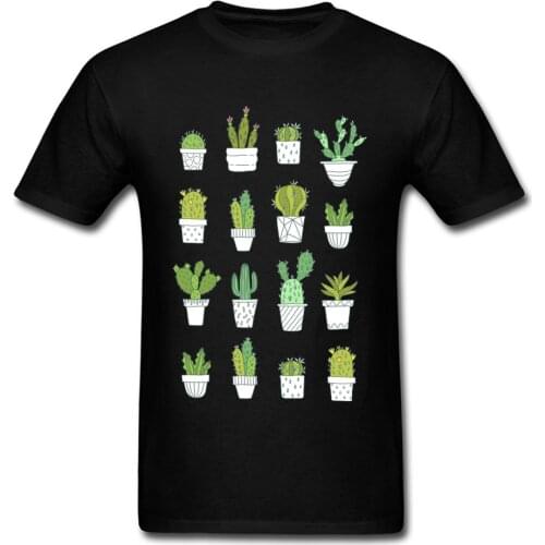 Promotional Cactus T-Shirt For Student 2018 Latest Pure Cotton No Pocket Boys Tshirts Green Plants Design Cactus T Shirt