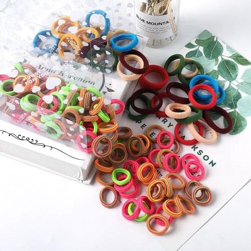 50/100 Pcs/lot Kids Hair Rope Ties Hair Accessories Scrunchies Elastic Hairbands Girls Decorations Headbands Rubber Bands Gum