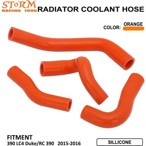 Moto Bike Orange Silicone Radiator Heater Coolant Water Hose For KTM Duke LC4 RC390 RC 390 2015 2016 15-16
