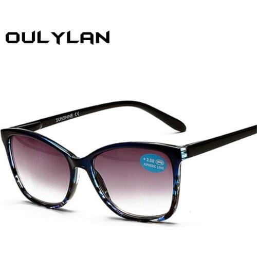Oulylan Vintage Sunglasses Women Men TR90 Oversized Reading Glasses Ladies Hyperopia Presbyopia with Diopters Glasses +1.0 4.0
