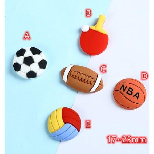 Sports Ball Cabochons Flatback 20pcs Basketball Volleyball Rugby Balls Table Tennis Cabochon Flatbacks Button Embellishments