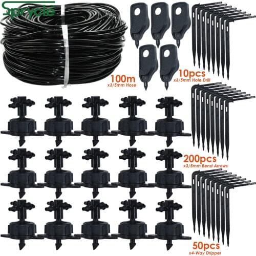 SPRYCLE 10-100M 4L/H 3/5mm 1/8in Pressure Compensation Emitter Watering Kits Farm Greenhouse Plant Drop Drip Irrigation System