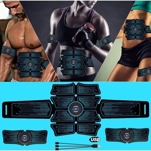 Muscle Abdominal Stimulator Toner Rechargeable Gym Tools Fitness Gear Electronic Electrostimulation Exercise Home Gym Equipment