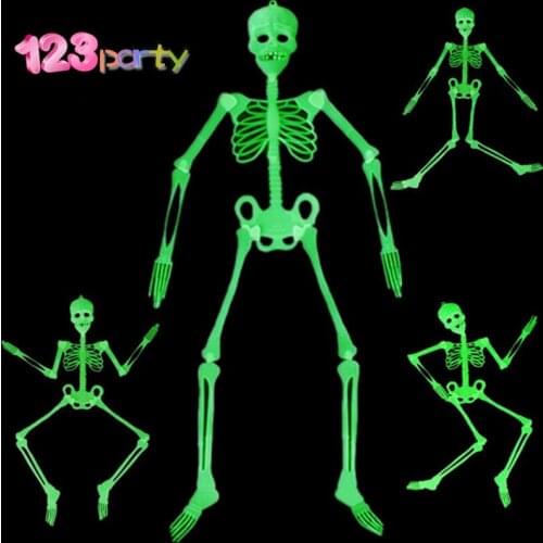 123 Party Horror Luminous Movable Skull Skeleton Halloween Props Glow Evil Party Favors Halloween Eve Scary Halloween Decor