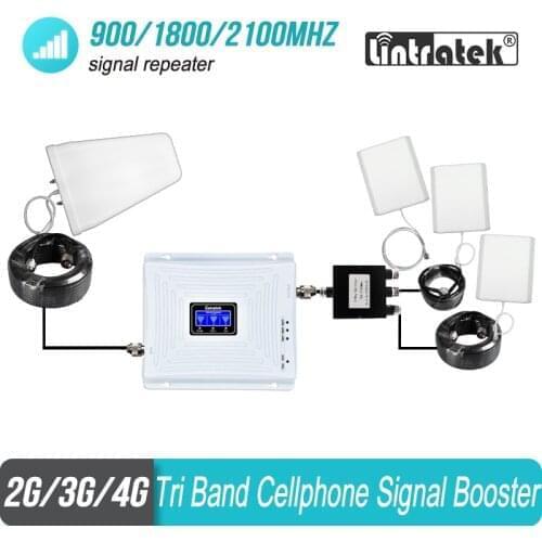 Tri Band Cell Phone Signal Repeater 2G 3G 4G 900 1800 2100 GSM 3 pcs Internal Antenna Set Booster Amplifier GSM WCDMA LTE#40