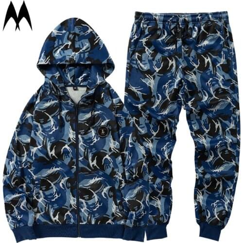 High Street Tracksuit Men Sets 2021 New Sportswear 2 Piece Set Fashion Stand Jacket Sweatpant Mens Camo Track Suit Clothing