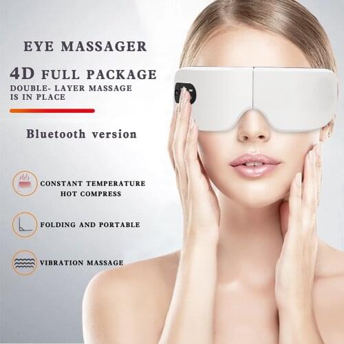 4D Smart Eye Massager Electric Bluetooth Eye Care Instrumen Heating Vibration Massage Music Relieve Eye Fatigue & Improve Sleep