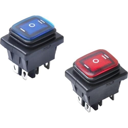 2 Pcs Universal Push Button Switch 6Pin 16/30A AC 250/125V On-Off-On Boat Lighted Rocker Switch For Car Truck Boat Motorhome Etc