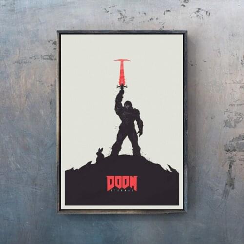 DOOM ETERNAL Video Game Poster PC,PS4,Exclusive Role-playing Game Canvas Custom Poster Alternative Artwork Gift